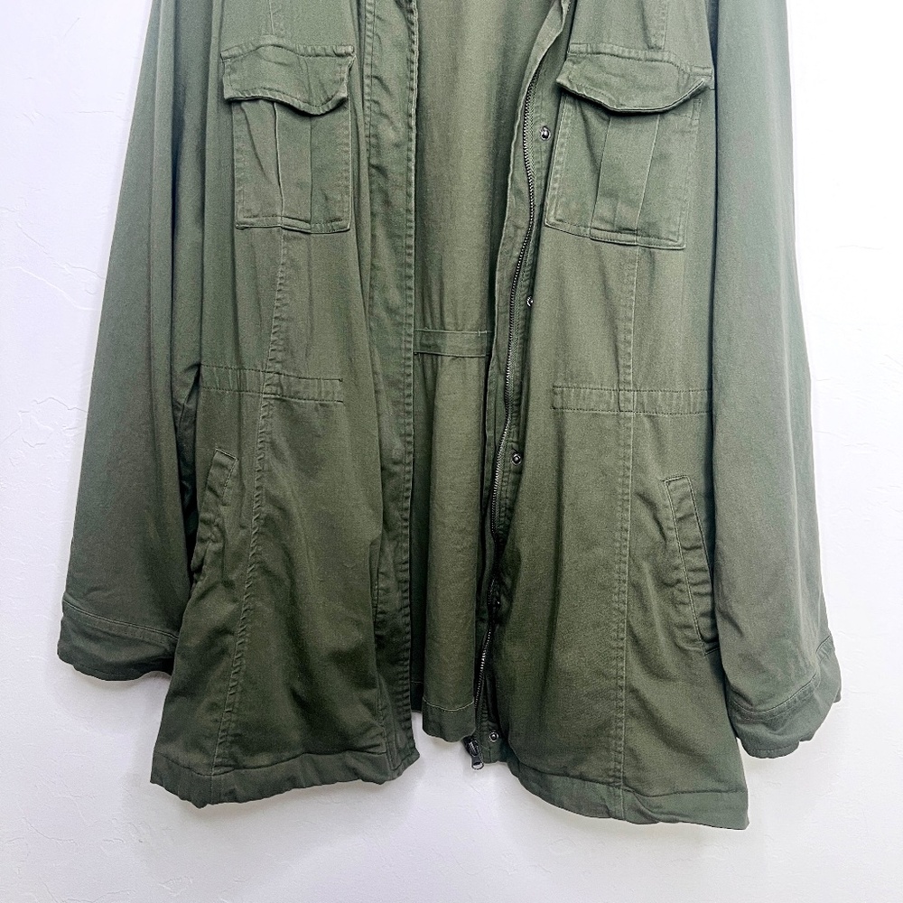 Torrid Utility Jacket, Olive Green Zip up - Picture 3 of 16